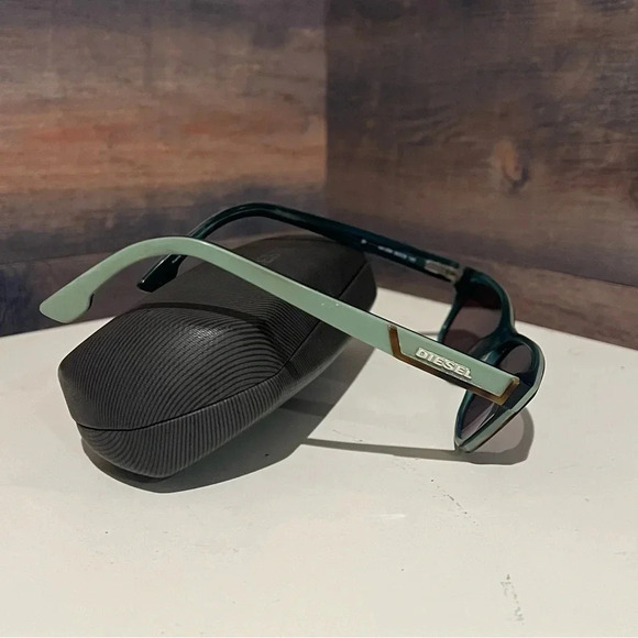 Diesel Eyeglasses DL5012 col.056 Tortoise&Green on Blue B-Shape Frame 52[]16 140 main image 5